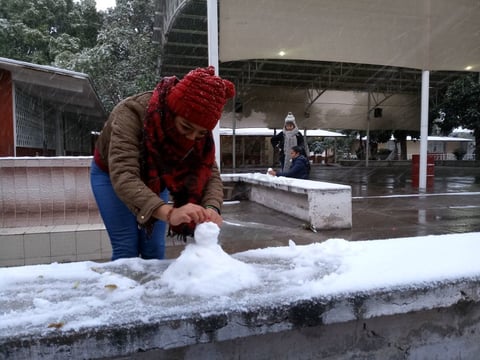 Ciudadanos disfrutaron de la nieve.