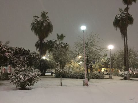Monclova, ciudad de la región Centro, también registró una nevada.