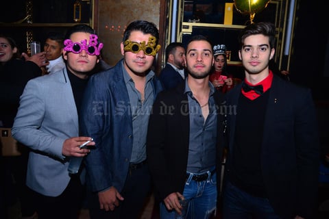 05012018 FESTEJANDO.   Javier, Lalo, Juan Carlos y Valente.
