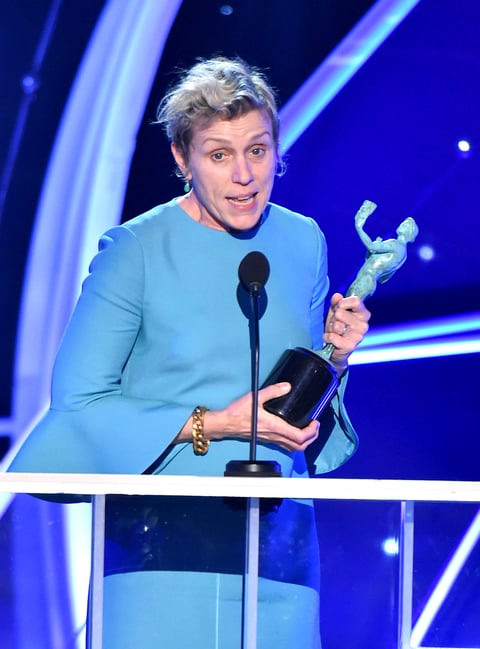 Actriz: Frances McDormand, Three Billboards Outside Ebbing, Missouri.