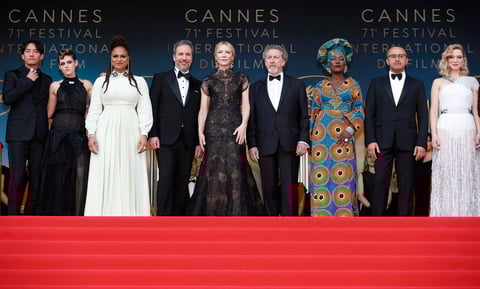 Los miembros del Jurado en la Ceremonia de Apertura del 71 ° Festival de Cine de Cannes en Francia, este 8 de mayo.
