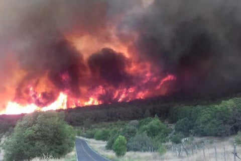 El siniestro inició en el paraje Las Copetonas en el Cañón de la Carbonera.