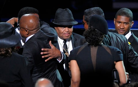 Joe Jackson durante el funeral de su hijo Michael Jackson.
