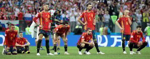 Los españoles no podían creer su eliminación del Mundial.