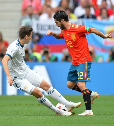 La magia de Isco estuvo presente en el partido de España.