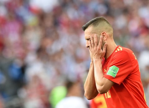 Jordi Alba no podía creer la eliminación.