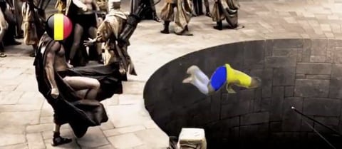 Y tomaron imágenes de la película de 300.