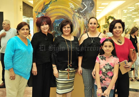 08082018 Expositoras: Alicia Serna, Rosario Rodríguez, Marcela Lozano, Laura Estrello y Berenice Gómez con la niña, Sofía Ceballos.