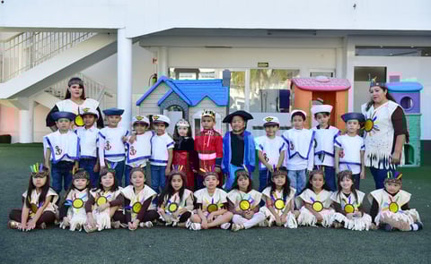 22102018 CHRISTOPHER COLUMBUS DAY.  Pequeños alumnos del Instituto Británico de Torreón con sus maestras.