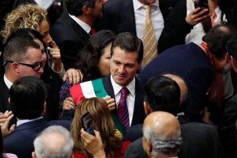 Peña Nieto a su ingreso a la Cámara Baja.