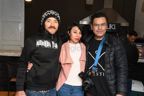 Rolando Valdez, Jimena Ramos y Guillermo Lugo, organizadores del evento.