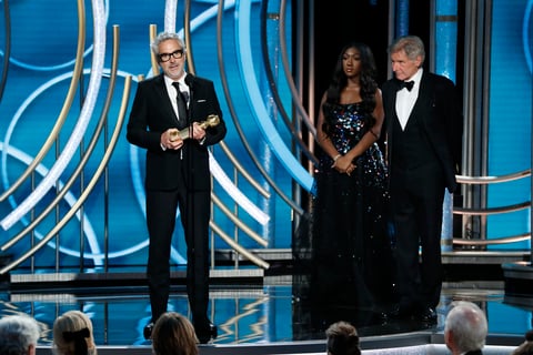 La cinta Roma de Alfonso Cuarón gana Mejor Película Extranjera y Mejor Director en los Globos de Oro.