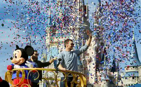 Los Patriotas celebraron su sexto campeonato en Disney World, en Orlando, Florida.