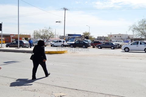 Por la suspensión parcial del servicio de ruta, usuarios y usuarias se ven en riesgo al cruzar el bulevar.