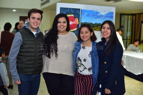 13032019 EXPO DE PINTURA.  Eduardo, Marifer, Natalia y Estefanía.