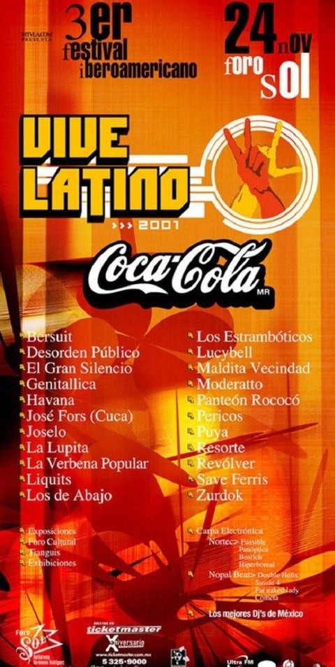 Estos son los 20 carteles en la historia del Vive Latino