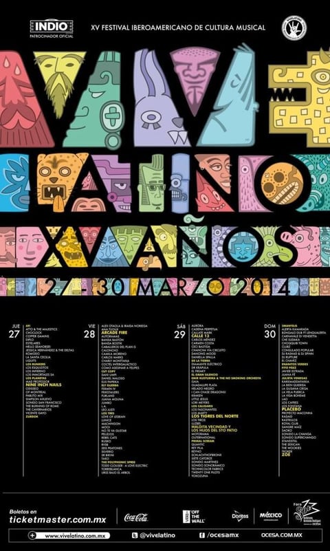 Estos son los 20 carteles en la historia del Vive Latino