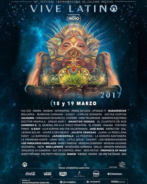Estos son los 20 carteles en la historia del Vive Latino