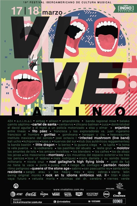 Estos son los 20 carteles en la historia del Vive Latino