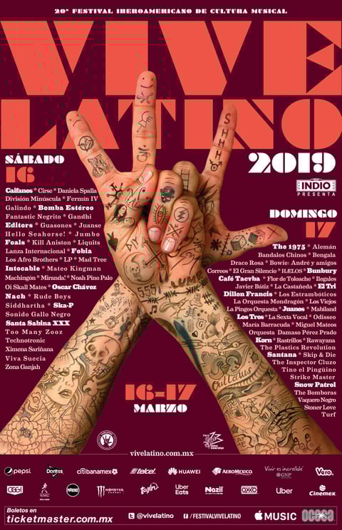 Estos son los 20 carteles en la historia del Vive Latino