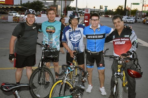 02052019 RODADA CICLISTA.  Hiram, Benjamín, Alejandro, Faruk y Jesús.
