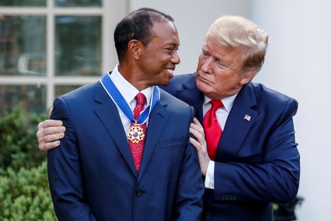 'Estamos delante de una verdadera leyenda, también es una gran persona. No hay ganadores como tú', dijo Trump en el acto de entrega del honor civil más alto de Estados Unidos en la Casa Blanca, en el que repasó los logros de la carrera del golfista.