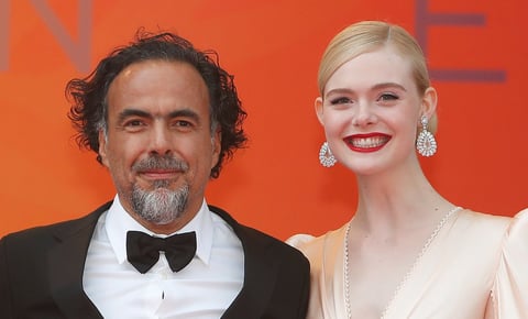 El presidente del jurado, el director mexicano Alejandro González Inarritu y la actriz estadounidense Elle Fanning.
