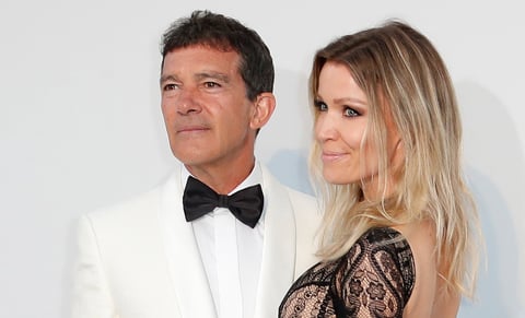 El actor español Antonio Banderas y su pareja, la alemana Nicole Kimpel.