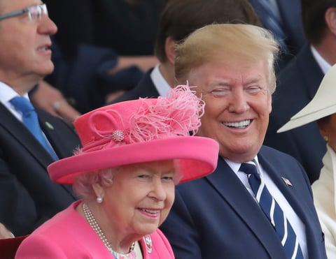 La reina Isabel II y el presidente Donald Trump.