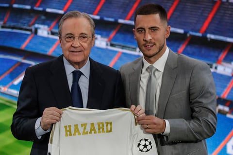 Florentino Pérez, presidente del Real Madrid, dijo este jueves, durante la presentación oficial de Eden Hazard, que el conjunto blanco contará a partir de la próxima temporada con un jugador 'maravilloso', al que calificó como 'distinto'.
