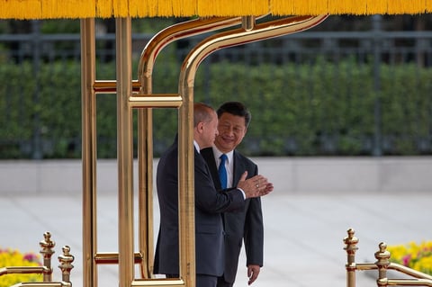 Xi y Erdogan presidieron la ceremonia.