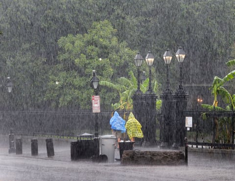 La tormenta generó una densa precipitación.
