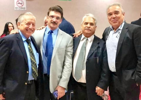 17072019 FESTEJAN.  Maurilio Ochoa, Arturo Novelo, Felipe García y Manuel Alberto Flores, en la celebración con motivo del Día del Abogado.