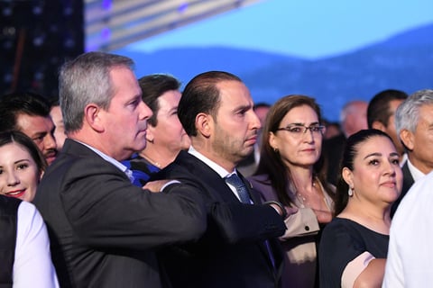 En el informe estuvo presente el líder nacional del PAN, Marko Cortés.