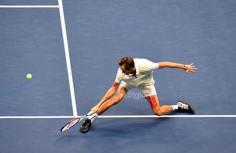 US Open Tennis

Daniil Medvedev, of Russia, returns a shot to Rafael Nadal, of Spain, during the men's singles final of the U.S. Open tennis championships Sunday, Sept. 8, 2019, in New York. (AP Photo/Sarah Stier)