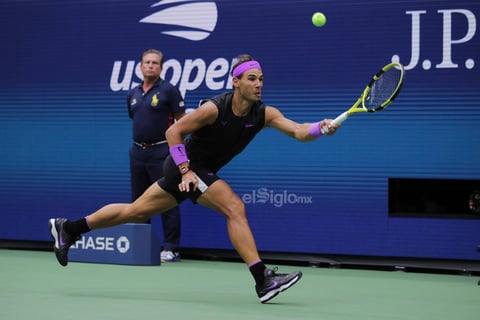 US Open Tennis

Rafael Nadal, of Spain, returns a shot to Daniil Medvedev, of Russia, during the men's singles final of the U.S. Open tennis championships Sunday, Sept. 8, 2019, in New York. (AP Photo/Charles Krupa)