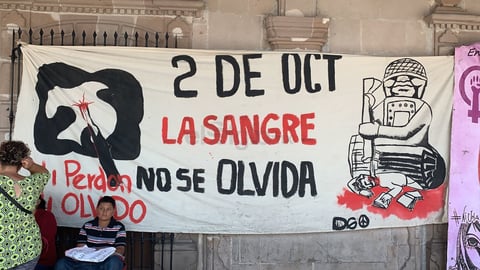A decir del dirigente de dicha organización, Nobel Galván, el objetivo de la manifestación fue recordar la matanza del 2 de octubre.