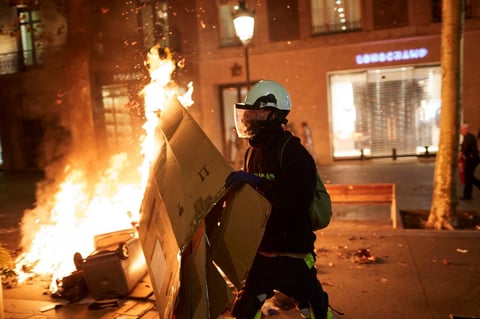 Se han registrado disturbios en las manifestaciones independentistas.