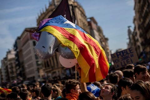 Protestan contra la sentencia del 'procés'.