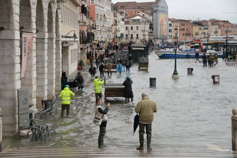 El fenómeno del 'agua alta' en Venecia continuará durante toda la semana