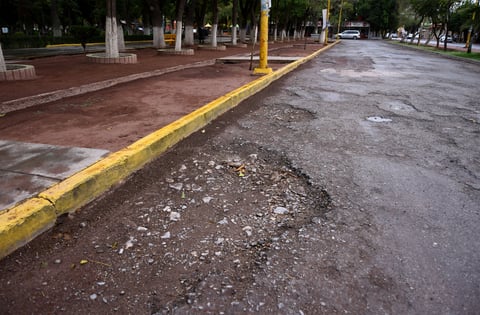 Olvidadas. Ni espacios aledaños a espacios públicos como el Parque Victoria son ajenos a estas situación, en la que los baches no permiten circular de buena forma a los automovilistas.