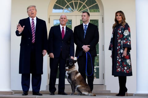 El presidente estadounidense, Donald Trump, compareció este lunes por sorpresa ante la prensa en la Casa Blanca.