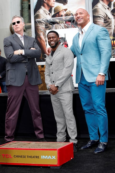 Will Ferrell, Kevin Hart y Dwayne Johnson.