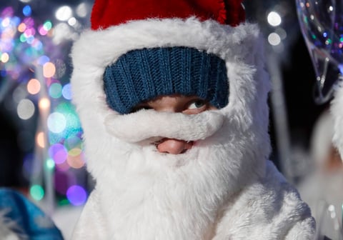 Desfile de Año Nuevo en el centro de Minsk, Bielorrusia.