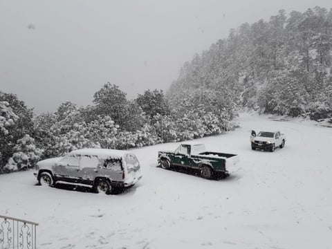 Municipios de Durango reciben el año nuevo con nevadas