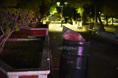 La Alameda Zaragoza es otro de los paseos públicos donde abunda la basura en las noches. Este problema se agrave el fin de semana por la gran cantidad de paseantes que acuden a este espacio.