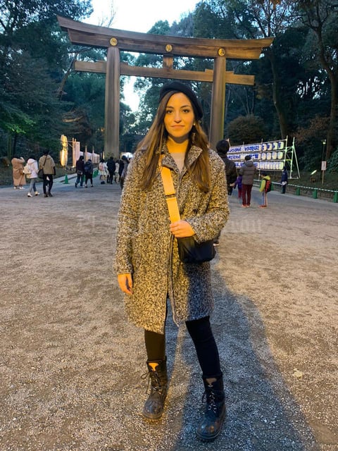 26012020 LAGUNERA POR EL MUNDO.  Pau Romo García en el Santuario Meiji durante su viaje a Japón.