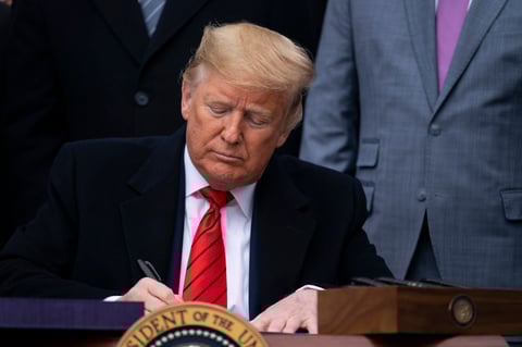 'Hoy acabamos por fin la pesadilla del TLCAN', dijo Trump.