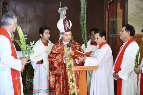 Semana santa domingo de ramos 


 Obispo Luis Martín barraza celebración de misa
