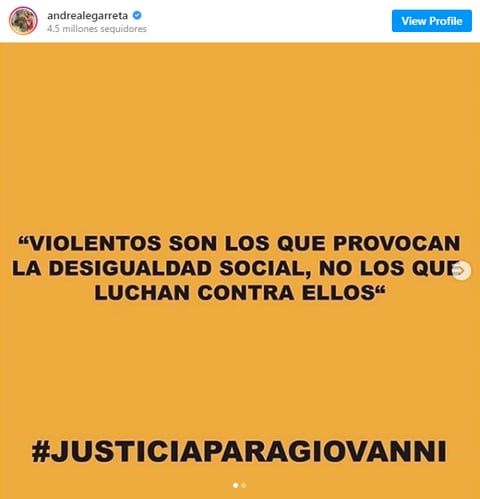 Famosos exigen justicia por la muerte de Giovanni López